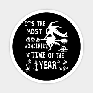 Witch Broom Halloween It's The Most Wonderful Time The Year Magnet